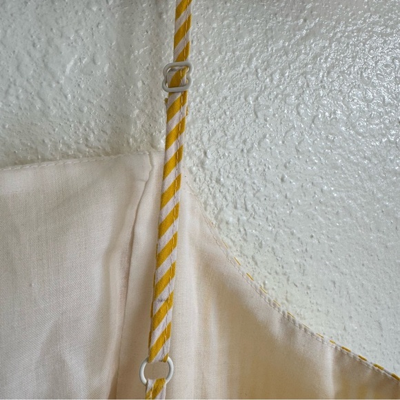 English Factory Sunny Yellow Striped Spaghetti
Straps Tiered Maxi Dress Size M - Picture 13 of 14